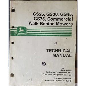 John Deere TM1598 Technical Manual 1997 Commercial Walk Behind Mowers